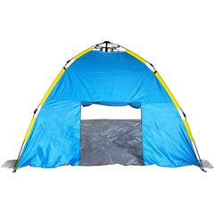 POP UP BEACH TENT 8FT X 8FT X 5FT - BLUE & YELLOW