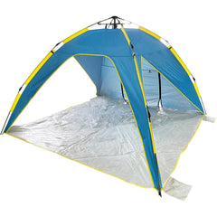 POP UP BEACH TENT 8FT X 8FT X 5FT - BLUE & YELLOW