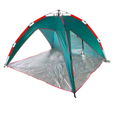 POP UP BEACH TENT 8FT X 8FT X 5FT - TEAL & ORANGE