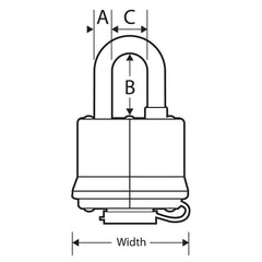 MASTERLOCK 1 9/16 Wide Covered Laminated Steel Pin Tumbler Padlock; Camouflage