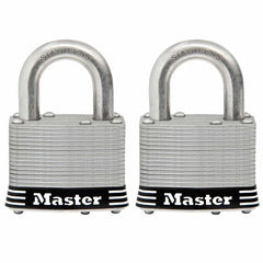MASTERLOCK 2 Wide Laminated Stainless Steel Pin Tumbler 2 Shackle 2 Pk