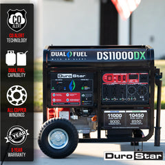 DurStar DS11000DX 11,000 Watt / 9,000 Wastt 457 cc Electric Start Dual Fuel Portable Generator Refurbished  Grade A