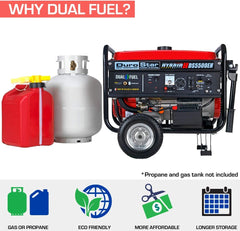DuroStar DS5500EH 5,500 Watt Dual Fuel Portable Generator 50 State Grade A Refurbished