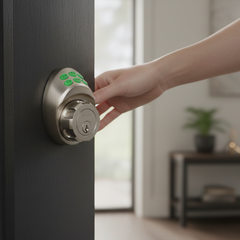 MASTERLOCK Single Cylinder Deadbolt With Electronic Light Up  Keypad Keyless Entry , Satin Nickel