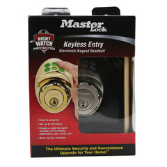 MASTERLOCK Single Cylinder Deadbolt With Electronic Keypad, Satin Nickel