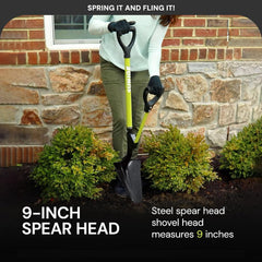 Sun Joe 40-IN Strain-Reducing D-Handle Spear Head Shovel w/Spring Assist Handle