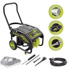 Power Joe Portable Propane Generator | Push-Button Electric + Recoil Start | Power Cooling System | 4100 Starting Watt | 3300 Running Watt | W/ Cover, Extension Cord, Magnetic DipStick, 24V 2.0-Ah Battery and Charger (Propane Only)