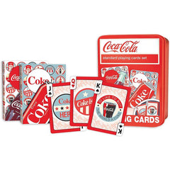 COCA COLA PACK OF 2 PLAYING CARDS IN TIN BOX