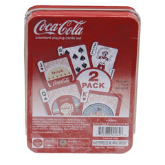 COCA COLA PACK OF 2 PLAYING CARDS IN TIN BOX