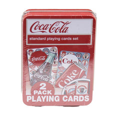 COCA COLA PACK OF 2 PLAYING CARDS IN TIN BOX