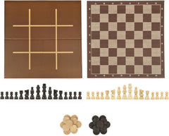 3 IN 1 GAME CHESS CHECKERS TIC TAC TOE
