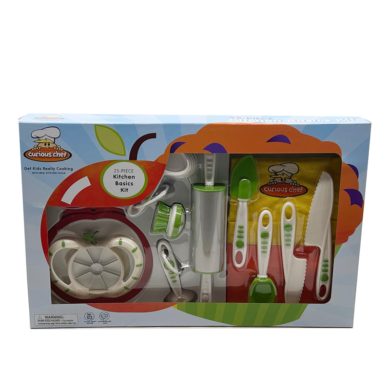Load image into Gallery viewer, Curious Chef Children&#39;s 25 pc Kitchen Basics Kit Retail Window Box
