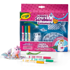 Crayola Pets Mermaid Scribble Scribble Costumes Including - Washable Pet 3 Washable Markers Scrub Brush - 1 Headband , 1 Mermaid Tail , 1 Beach Mat