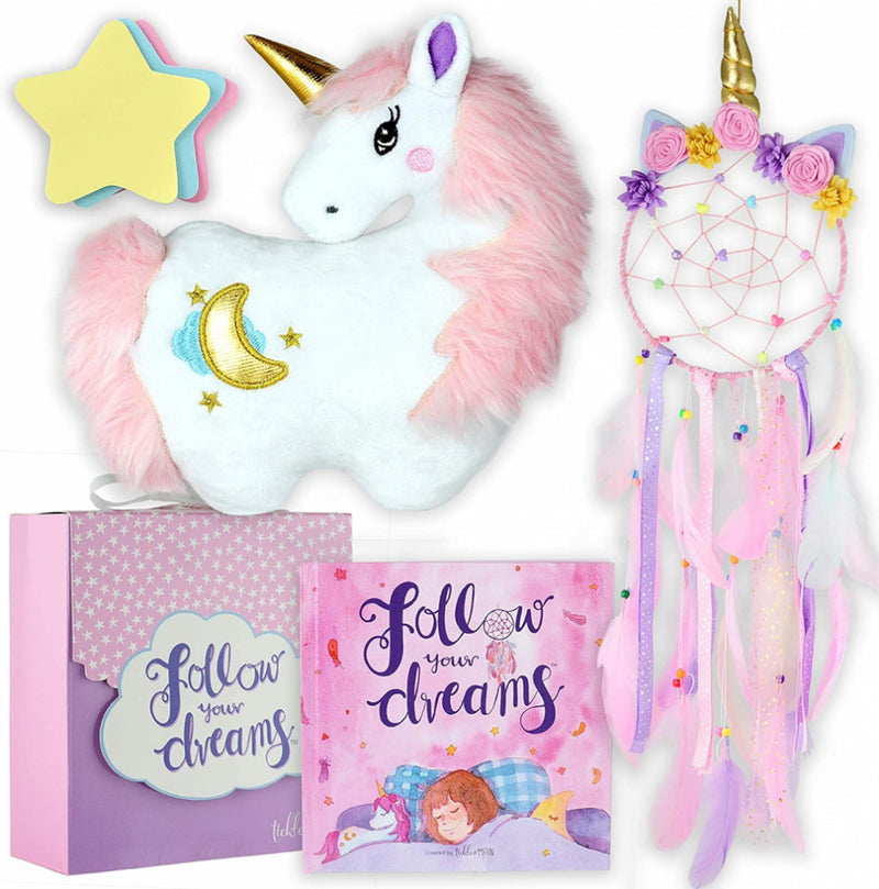 Load image into Gallery viewer, Tickle &amp; Main Follow Your Dreams Unicorn Pillow and Dream Catcher Gift Set
