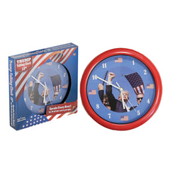 Talking Trump Wall Clock v2  With Red Try Me Button Sounds Every Hour  - Louder Sound