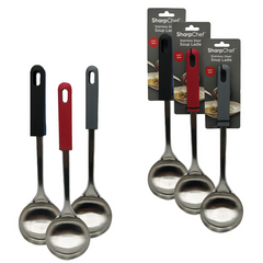 SharpChef Soft Grip Soup Ladle - Navy(8), Red(8), Grey(8)