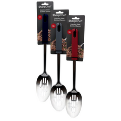 SharpChef Soft Grip Slotted Serving Spoon - Navy(8), Red(8), Grey(8)