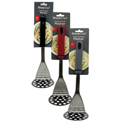 SharpChef Soft Grip Potato Masher - Black(8), Red(8), Grey(8)