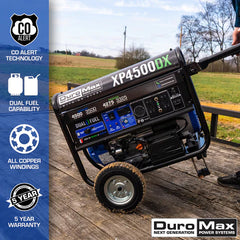 DuroMax Duel Fuel 4,500 Watt/ 3,500-Watt 210cc Electric Start Duel Fuel Portable Generator Refurbished Grade A