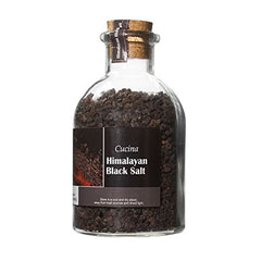 Cucina Himalayan Salt Glass Jar - Black Salt