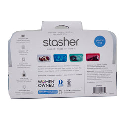 Stasher Snack Bag Tray - (4) Clear, (4) Aqua, (2) Raspberry, (2) Blueberry