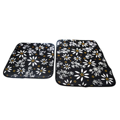 Temp-tations Set of 2 Microfiber Kitchen Drying Mats - Black
