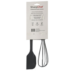 Sharp Chef Soft Grip Silicone Whisk & Spatula Set - (8)Red, (8)Navy, (8)Grey