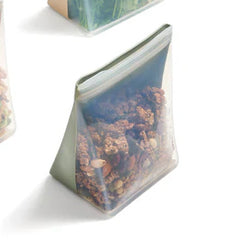 W&P Porter Silicone Reusable Storage Bag, 34oz -MINT - Stand Up