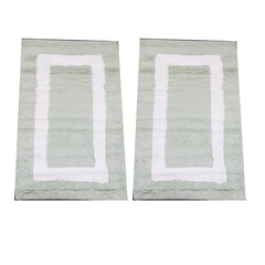 Gold Coast Border Bath Rug - Green/Set of 2