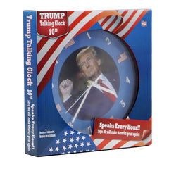 Talking Trump Wall Clock V3-Louder Sound - New Face 2 - With Red Try Me Button Sounds Ever Hour