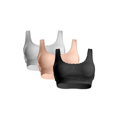 CaraMia Bra Nude, White, Black 3pk 1X