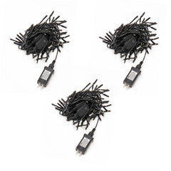 3-PACK Meteor Shower- 2.0'/ 3.0'/ 2.0' Lighted Length- 32/64/32 Warm White LED Lights with Drops- 8-Channel 1-Function- Power Supply Included