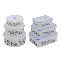 12 PC BLUE FLORAL MICROWAVE COOKWARE STORAGE SET