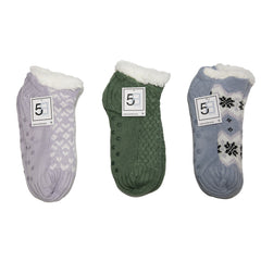 Ladies Slipper Socks - Assorted Colors-Light Blue ( UPC # 1922349450362), Lilac (UPC # 1922349450379), Green ( UPC # 1922349450386) - 8 pcs of each - Pre Priced $5