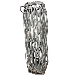 Barbara King 28 Square Wicker Lantern with Tiki Flame