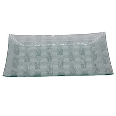 Basket Weave Design 12 Inch Glass Tray