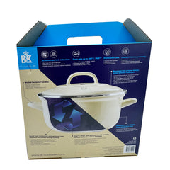 BK Indigo Aluminum Heavy Gauge Caron Steel 5.5QT Dutch Oven - Cream