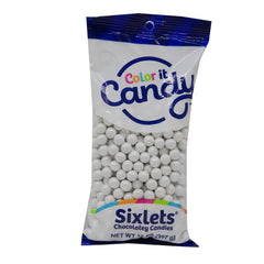 Color It Candy Sixlets Candies - Shimmer White 14 oz Bag