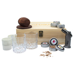 Smoke On The Rock Whisky Smoking Kit 14pcs Kit - Comes With Wooden Storage Box