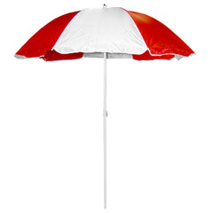 Beach Umbrella Solid Color Panels, Without Tilt , Material 100% Polyester - 170 Thread 166 CMS Diameter (ARC)  X Ribs 19/22 MM Diameter White Poles