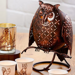 Rustic Owl Jar Holder