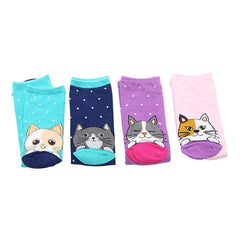 Skyline Fun Cat Socks Set of 4