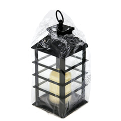 BLACK LANTERN ~ Dimensions: 5.5 x 13.5 LED lights, 2x AA Batteries (not included) 5 hour timer