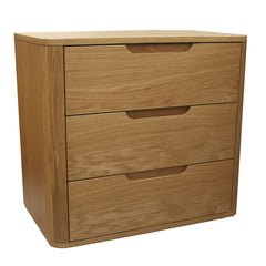 Silk & Snow - Bergen Wooden Nightstand (Natural) - 3-Drawer