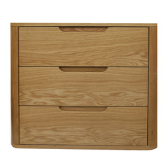 Silk & Snow - Bergen Wooden Nightstand (Natural) - 3-Drawer