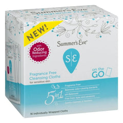 Summer's Eve Fragrance Free Cleansing Cloths, 16 Count