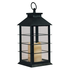BLACK LANTERN ~ Dimensions: 5.5 x 13.5 LED lights, 2x AA Batteries (not included) 5 hour timer