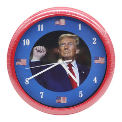 Talking Trump Wall Clock V3-Louder Sound - New Face 2 - With Red Try Me Button Sounds Ever Hour