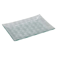 Basket Weave Design 12 Inch Glass Tray