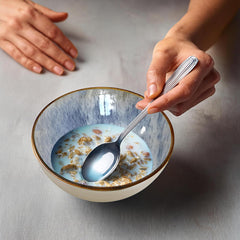 Reactive glaze ⌀16cm/6.29in - Cereal Bowl - REACTIVE Reactive Light Blue Cote Stoneware Dishwasher & Microwave safe 6pc/set